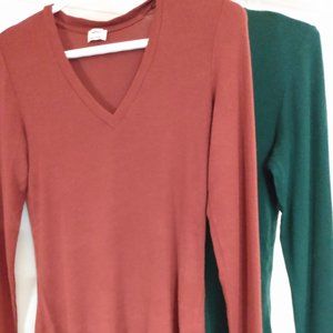 Wilfred V-Neck Long-sleeve Shirts (Set of 2)